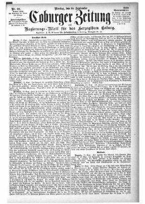 Coburger Zeitung Montag 20. September 1880