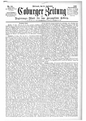 Coburger Zeitung Mittwoch 22. September 1880