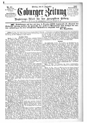 Coburger Zeitung Montag 27. September 1880