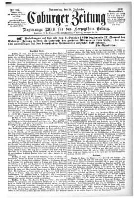 Coburger Zeitung Donnerstag 30. September 1880