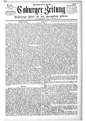 Coburger Zeitung Mittwoch 13. Oktober 1880