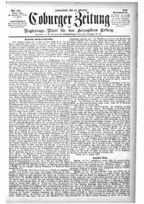 Coburger Zeitung Samstag 16. Oktober 1880