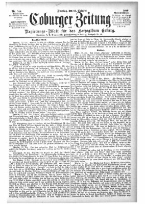 Coburger Zeitung Dienstag 19. Oktober 1880