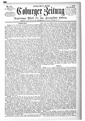 Coburger Zeitung Freitag 22. Oktober 1880