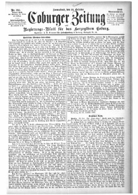 Coburger Zeitung Samstag 23. Oktober 1880