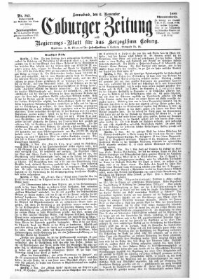 Coburger Zeitung Samstag 6. November 1880