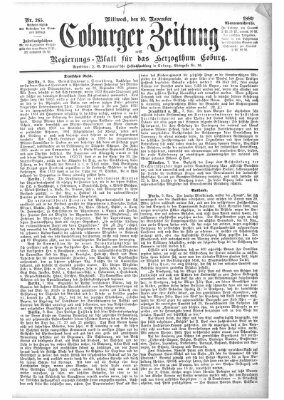 Coburger Zeitung Mittwoch 10. November 1880