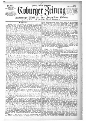 Coburger Zeitung Freitag 12. November 1880