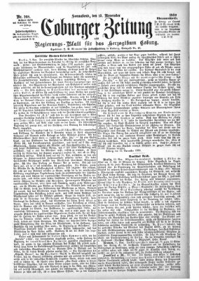 Coburger Zeitung Samstag 13. November 1880