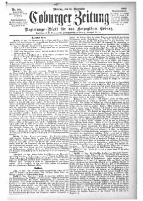 Coburger Zeitung Montag 15. November 1880