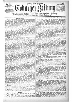 Coburger Zeitung Freitag 19. November 1880