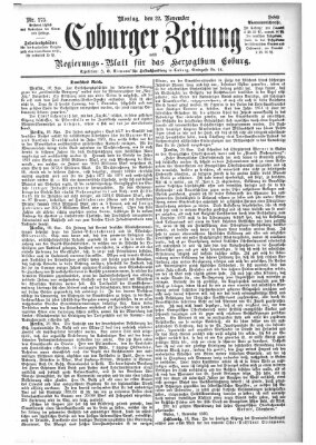 Coburger Zeitung Montag 22. November 1880