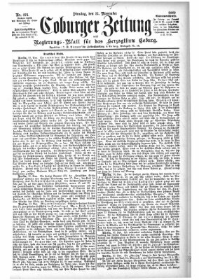 Coburger Zeitung Dienstag 23. November 1880