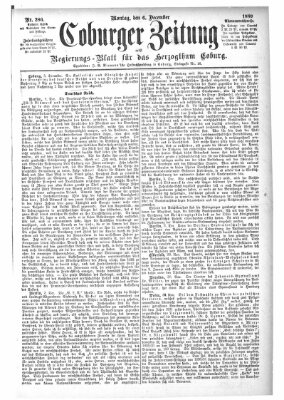 Coburger Zeitung Montag 6. Dezember 1880