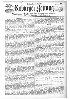 Coburger Zeitung Freitag 10. Dezember 1880