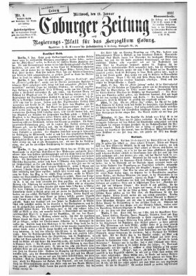 Coburger Zeitung Mittwoch 12. Januar 1881