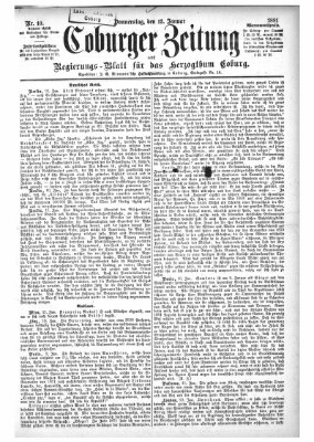 Coburger Zeitung Donnerstag 13. Januar 1881