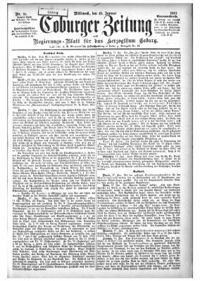 Coburger Zeitung Mittwoch 19. Januar 1881