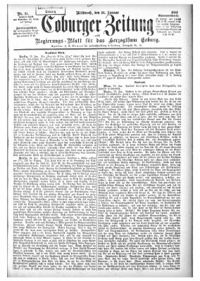 Coburger Zeitung Mittwoch 26. Januar 1881