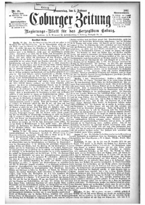 Coburger Zeitung Donnerstag 3. Februar 1881