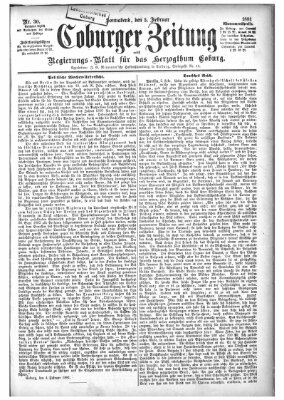 Coburger Zeitung Samstag 5. Februar 1881