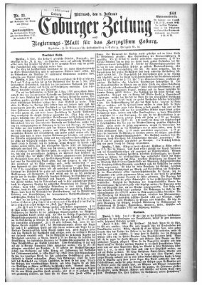 Coburger Zeitung Mittwoch 9. Februar 1881