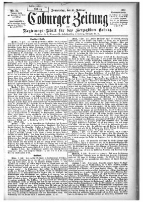 Coburger Zeitung Donnerstag 10. Februar 1881