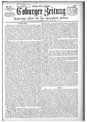 Coburger Zeitung Freitag 11. Februar 1881