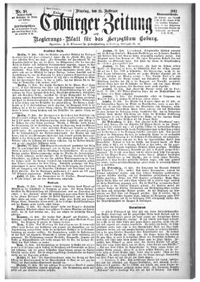 Coburger Zeitung Dienstag 15. Februar 1881