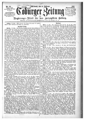 Coburger Zeitung Mittwoch 16. Februar 1881