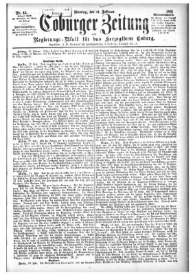 Coburger Zeitung Montag 21. Februar 1881