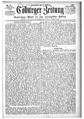 Coburger Zeitung Samstag 26. Februar 1881