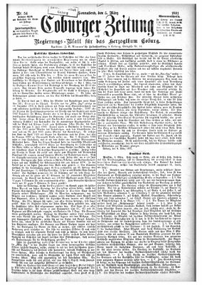 Coburger Zeitung Samstag 5. März 1881