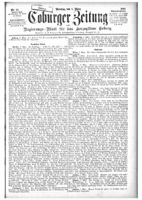 Coburger Zeitung Montag 7. März 1881