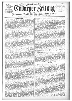 Coburger Zeitung Mittwoch 9. März 1881