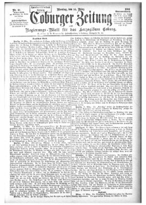 Coburger Zeitung Montag 14. März 1881