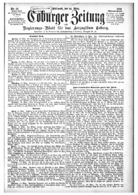 Coburger Zeitung Mittwoch 16. März 1881