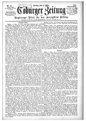 Coburger Zeitung Freitag 18. März 1881