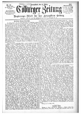 Coburger Zeitung Samstag 19. März 1881