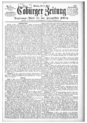 Coburger Zeitung Montag 21. März 1881