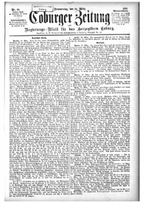 Coburger Zeitung Donnerstag 24. März 1881