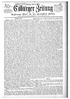 Coburger Zeitung Freitag 25. März 1881