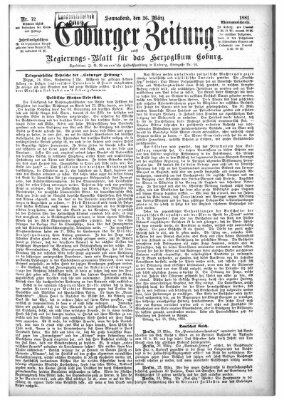 Coburger Zeitung Samstag 26. März 1881