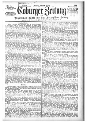 Coburger Zeitung Dienstag 29. März 1881