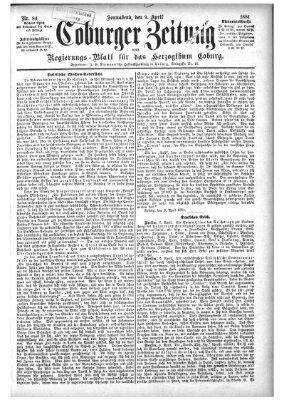 Coburger Zeitung Samstag 9. April 1881