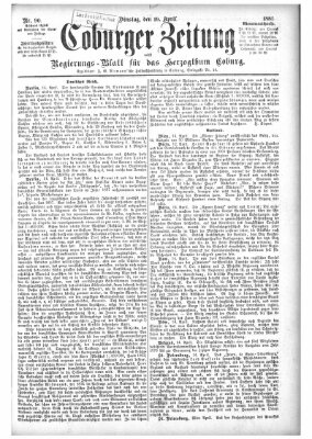 Coburger Zeitung Dienstag 19. April 1881