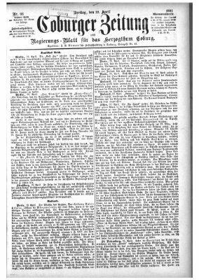 Coburger Zeitung Freitag 22. April 1881