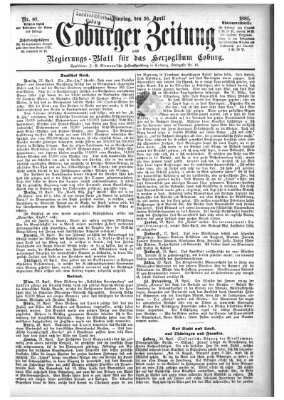 Coburger Zeitung Dienstag 26. April 1881