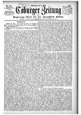 Coburger Zeitung Dienstag 3. Mai 1881