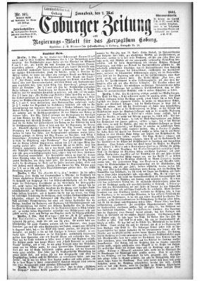 Coburger Zeitung Samstag 7. Mai 1881